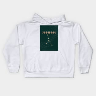 Cancer zodiac Moon phases Kids Hoodie